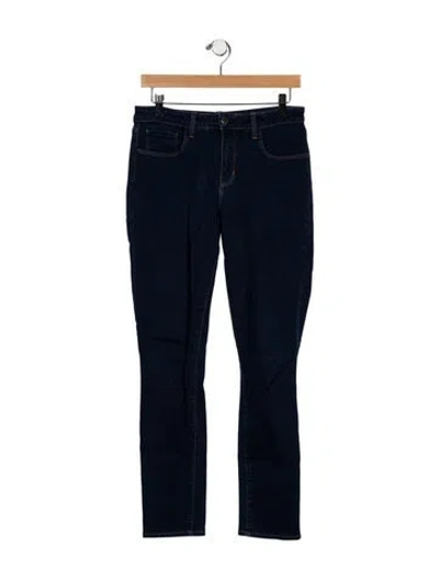 Pre-owned L'agence Mid-rise Straight Leg Jeans In Blue