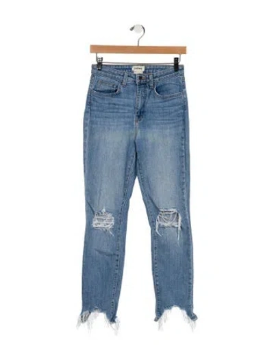 Pre-owned L'agence Mid-rise Straight Leg Jeans In Blue