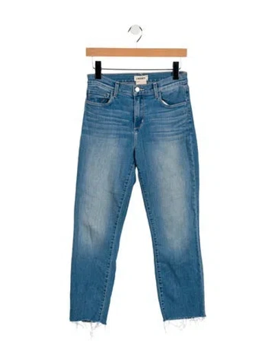 Pre-owned L'agence Mid-rise Straight Leg Jeans In Blue