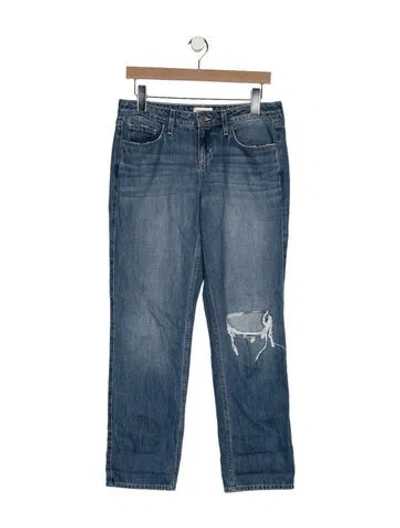 Pre-owned L'agence Mid-rise Straight Leg Jeans In Blue