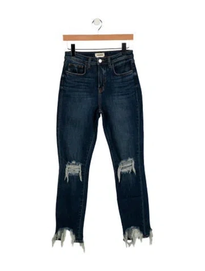 Pre-owned L'agence Mid-rise Straight Leg Jeans In Blue