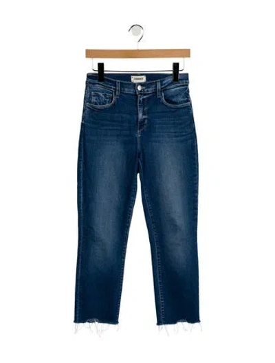Pre-owned L'agence Mid-rise Straight Leg Jeans In Blue