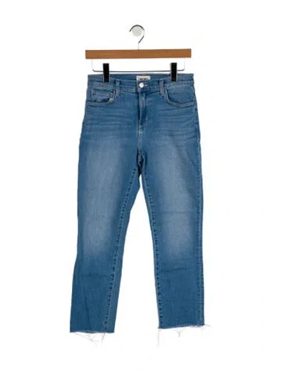 Pre-owned L'agence Mid-rise Straight Leg Jeans In Blue