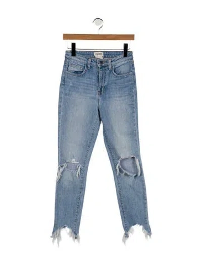 Pre-owned L'agence Mid-rise Straight Leg Jeans In Blue