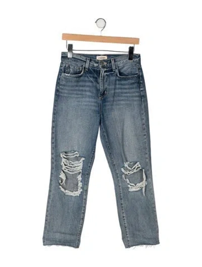 Pre-owned L'agence Mid-rise Straight Leg Jeans In Blue