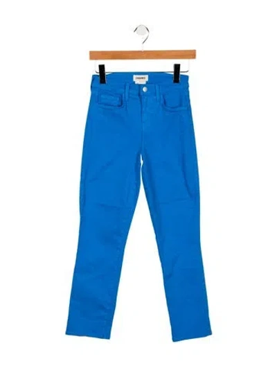 Pre-owned L'agence Mid-rise Straight Leg Jeans In Blue