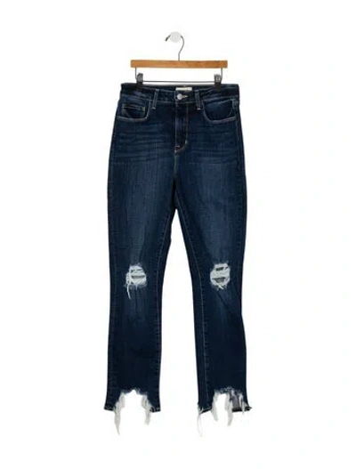 Pre-owned L'agence Mid-rise Straight Leg Jeans In Blue