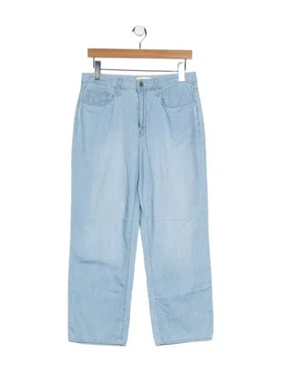 Pre-owned L'agence Mid-rise Straight Leg Jeans In Blue