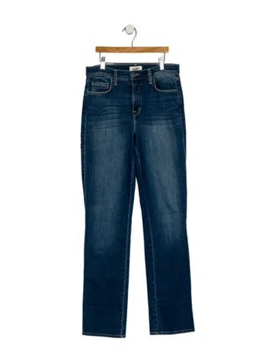 Pre-owned L'agence Mid-rise Straight Leg Jeans In Blue