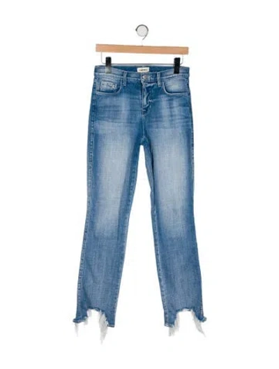 Pre-owned L'agence Mid-rise Straight Leg Jeans In Blue