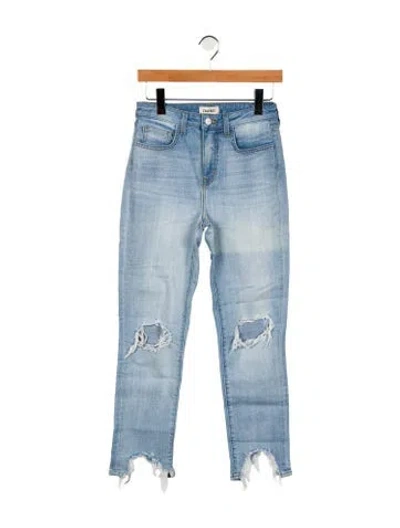 Pre-owned L'agence Mid-rise Straight Leg Jeans In Blue