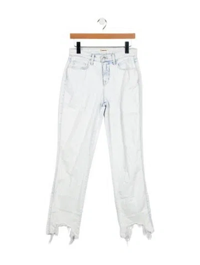 Pre-owned L'agence Mid-rise Straight Leg Jeans In Blue