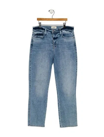 Pre-owned L'agence Mid-rise Straight Leg Jeans In Blue