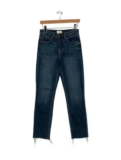 Pre-owned L'agence Mid-rise Straight Leg Jeans In Blue
