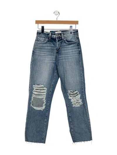 Pre-owned L'agence Mid-rise Straight Leg Jeans In Blue