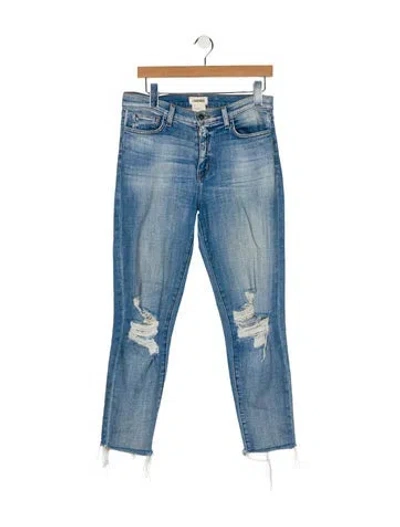 Pre-owned L'agence Mid-rise Straight Leg Jeans In Blue
