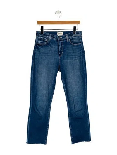 Pre-owned L'agence Mid-rise Straight Leg Jeans In Blue