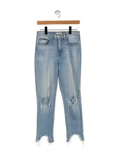 Pre-owned L'agence Mid-rise Straight Leg Jeans In Blue