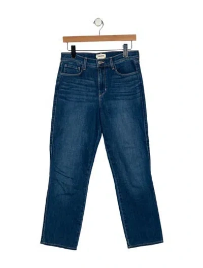 Pre-owned L'agence Mid-rise Straight Leg Jeans In Blue
