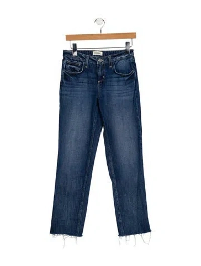 Pre-owned L'agence Mid-rise Straight Leg Jeans In Blue