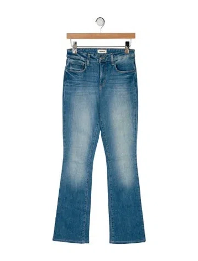 Pre-owned L'agence Mid-rise Straight Leg Jeans In Blue