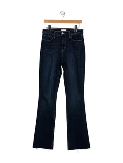 Pre-owned L'agence Mid-rise Straight Leg Jeans In Blue