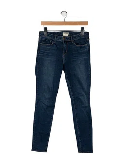 Pre-owned L'agence Mid-rise Straight Leg Jeans In Blue