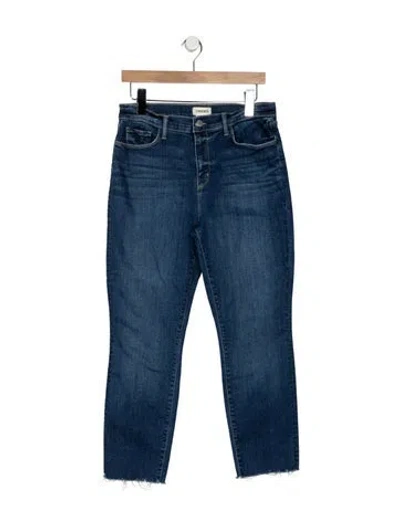 Pre-owned L'agence Mid-rise Straight Leg Jeans In Blue