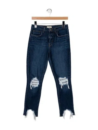 Pre-owned L'agence Mid-rise Straight Leg Jeans In Blue