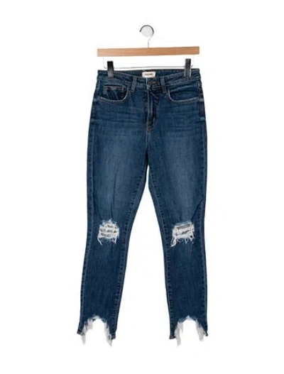 Pre-owned L'agence Mid-rise Straight Leg Jeans In Blue