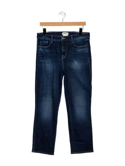 Pre-owned L'agence Mid-rise Straight Leg Jeans In Blue