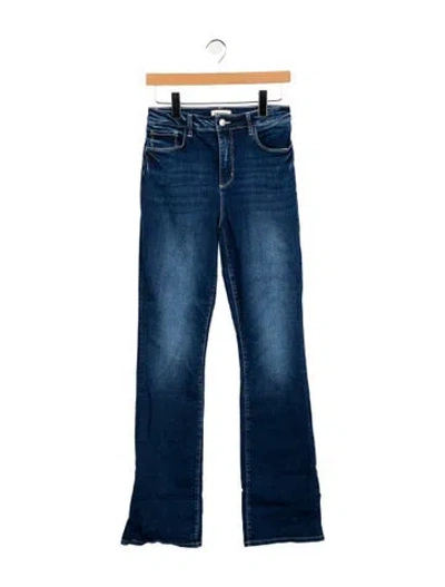 Pre-owned L'agence Mid-rise Straight Leg Jeans In Blue
