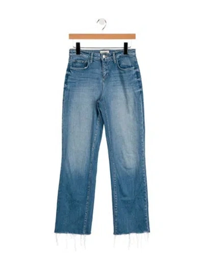 Pre-owned L'agence Mid-rise Straight Leg Jeans In Blue