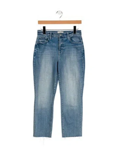 Pre-owned L'agence Mid-rise Straight Leg Jeans In Blue