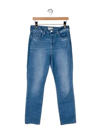 Pre-owned L'agence Mid-rise Straight Leg Jeans In Blue