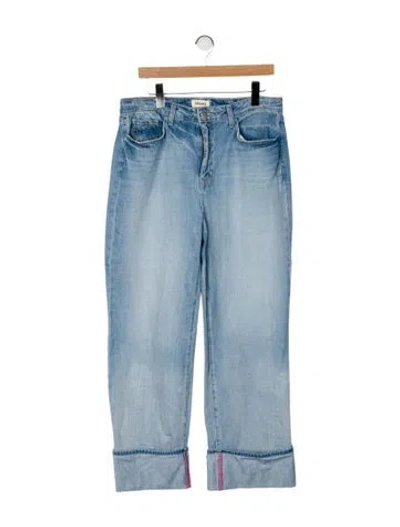 Pre-owned L'agence Mid-rise Straight Leg Jeans In Blue