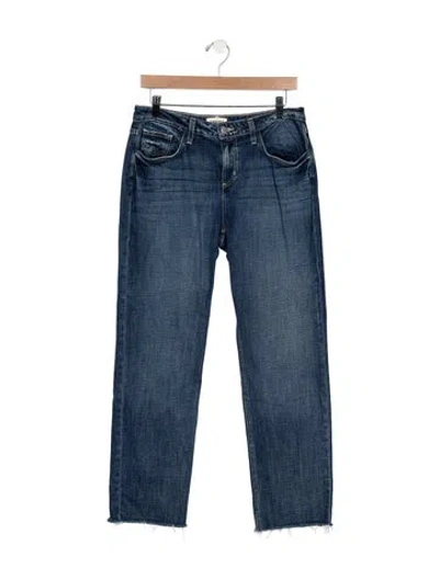 Pre-owned L'agence Mid-rise Straight Leg Jeans In Blue