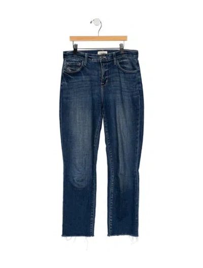 Pre-owned L'agence Mid-rise Straight Leg Jeans In Blue