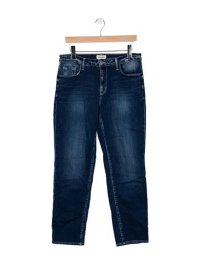 Pre-owned L'agence Mid-rise Straight Leg Jeans In Blue