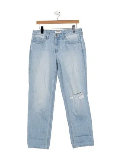 Pre-owned L'agence Mid-rise Straight Leg Jeans In Blue