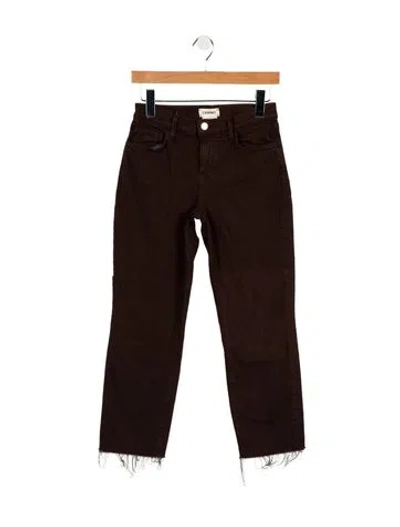Pre-owned L'agence Mid-rise Straight Leg Jeans In Brown