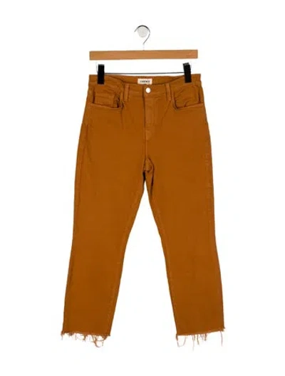 Pre-owned L'agence Mid-rise Straight Leg Jeans In Brown