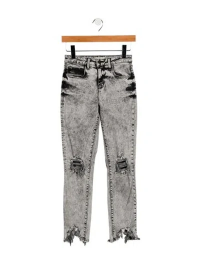 Pre-owned L'agence Mid-rise Straight Leg Jeans In Gray