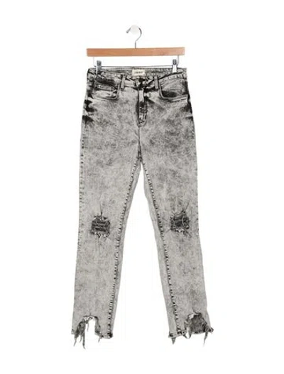 Pre-owned L'agence Mid-rise Straight Leg Jeans In Gray