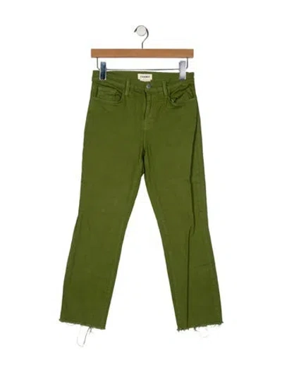 Pre-owned L'agence Mid-rise Straight Leg Jeans In Green