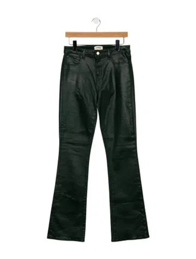 Pre-owned L'agence Mid-rise Straight Leg Jeans In Green
