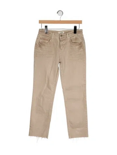 Pre-owned L'agence Mid-rise Straight Leg Jeans In Neutral