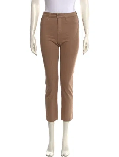 Pre-owned L'agence Mid-rise Straight Leg Jeans In Neutral