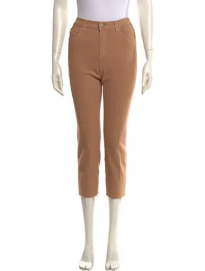 Pre-owned L'agence Mid-rise Straight Leg Jeans In Neutral
