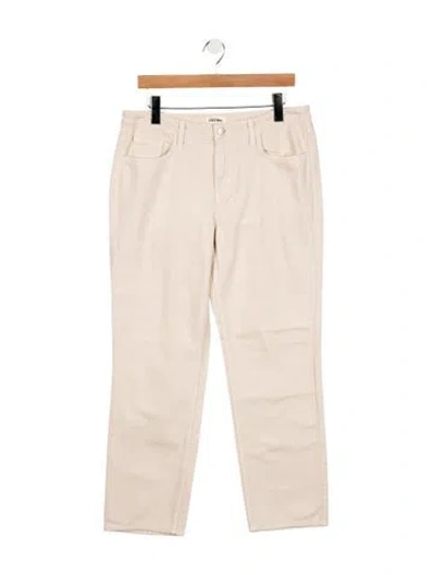 Pre-owned L'agence Mid-rise Straight Leg Jeans In Neutral